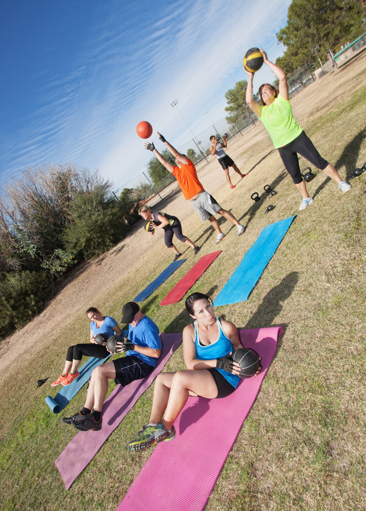 Diverse Boot Camp Fitness Class